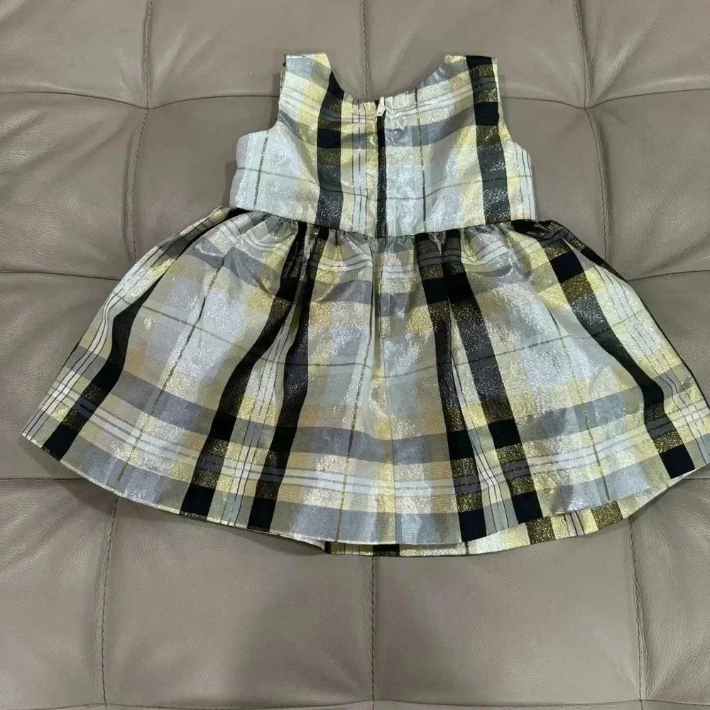 Bonnie baby plaid glittery girls dress 12m